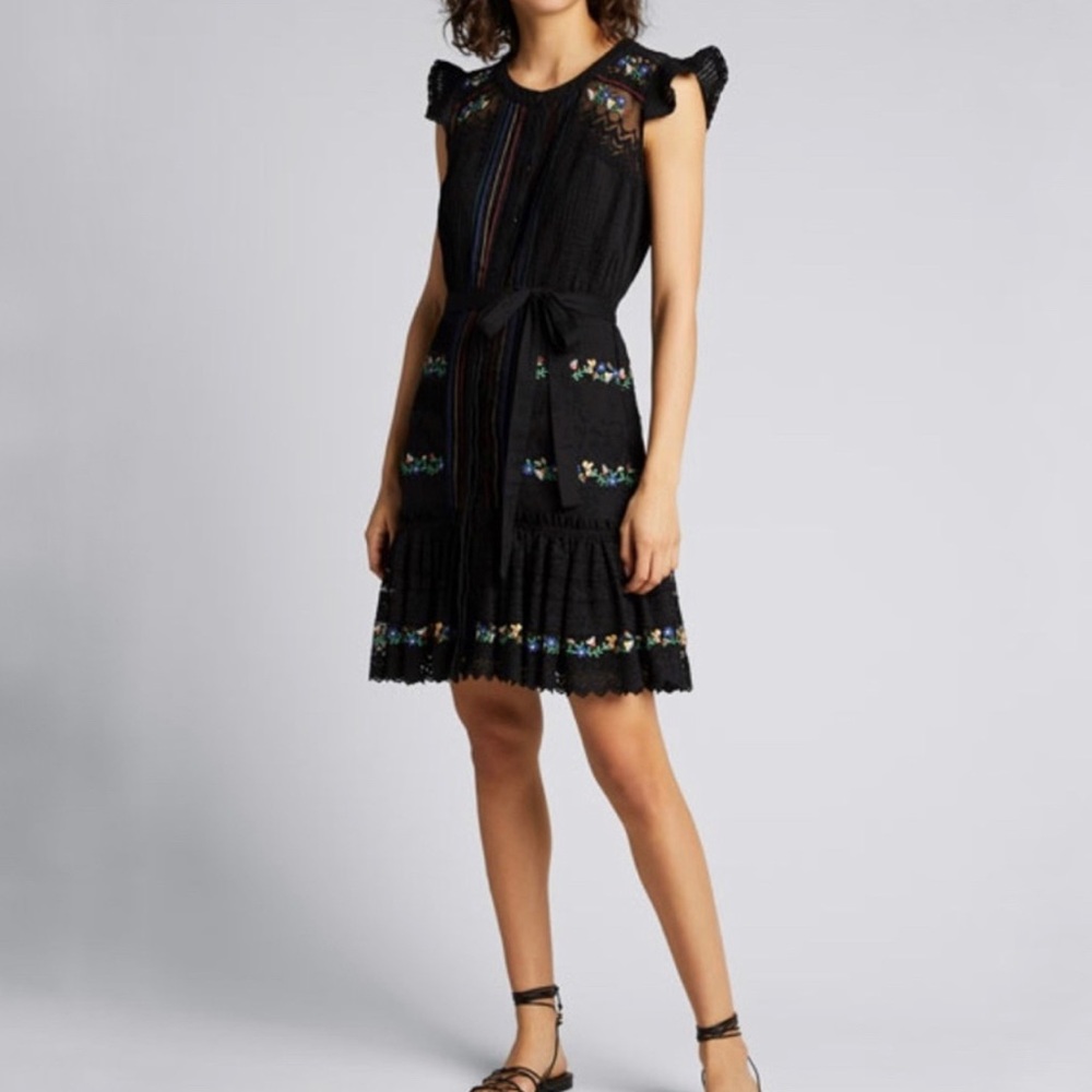 Saloni Bea Pintuck Cotton Dress